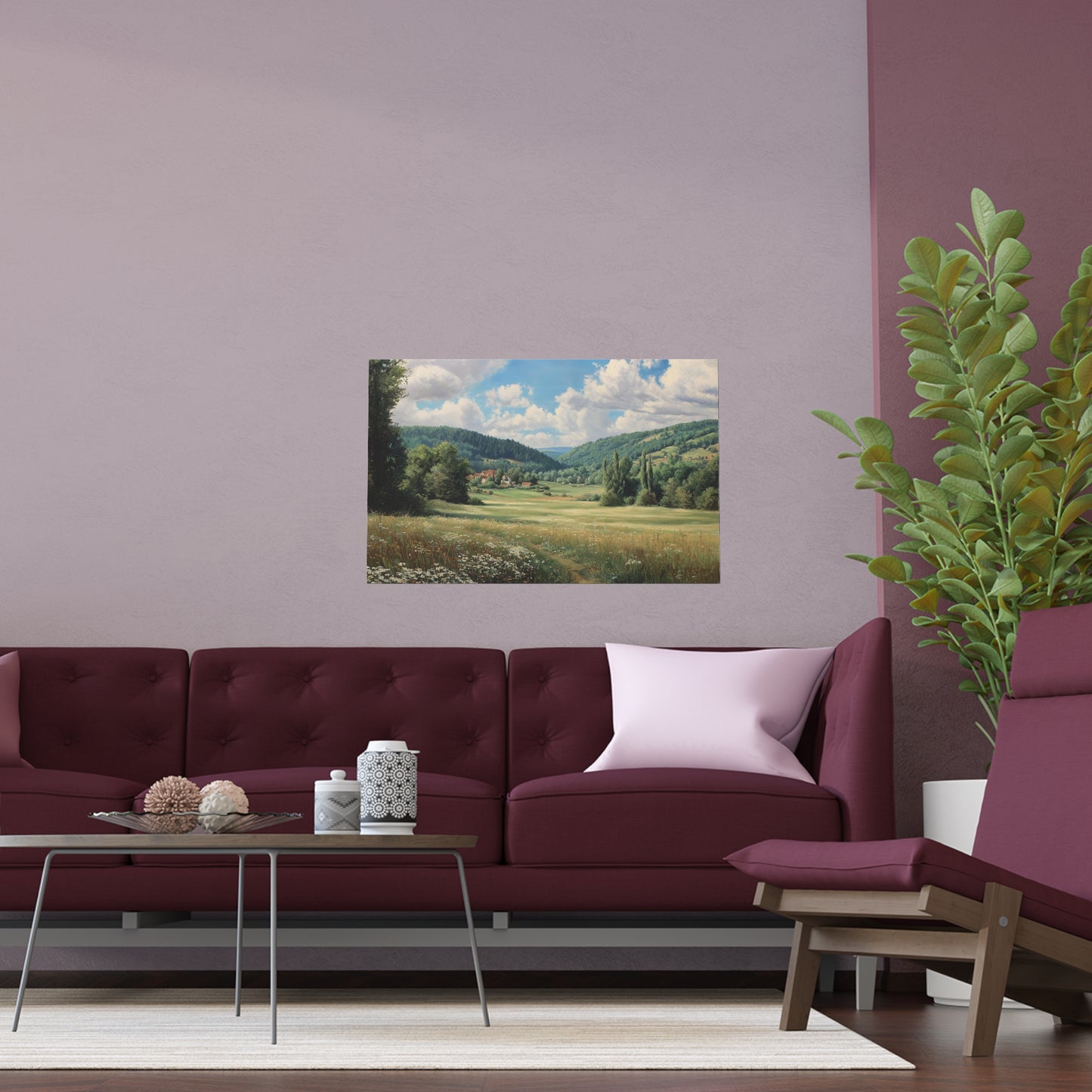 French Countryside Meadow — Silk Paper Print