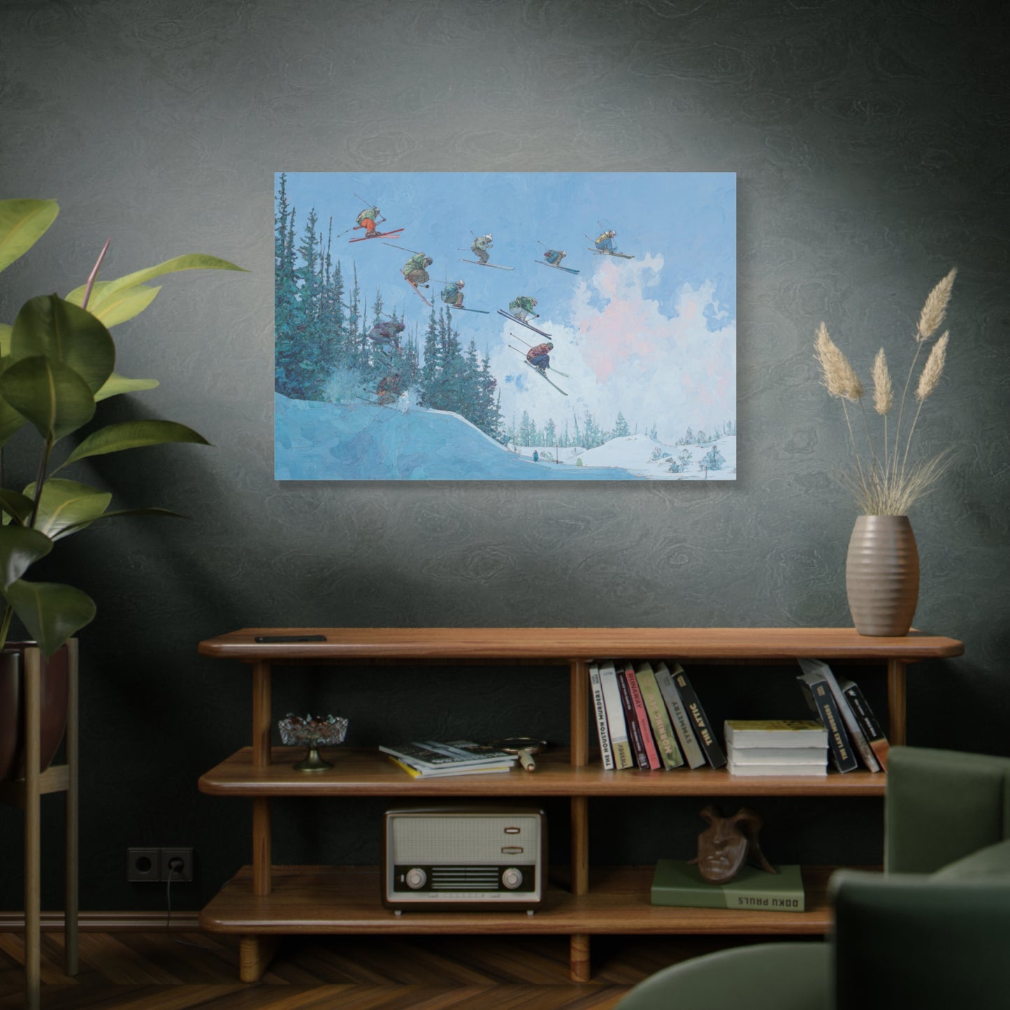 Canvas Print, Skiers Delight Jump Sequence Matte Wall Art, Skiers Gift, Skiing Decor, Winter Sports Poster, Ski Lodge Decoration