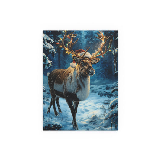 Whimsical Reindeer Silk Paper Print — Indoor/Outdoor Holiday Wall Art