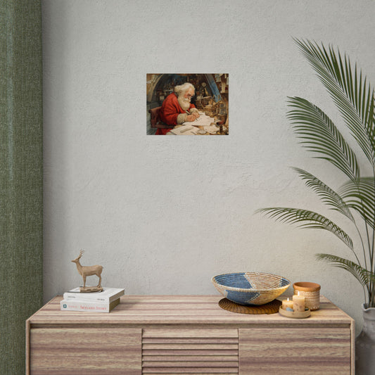 Rolled Poster - Santa Workshop Whimsical Holiday Decor