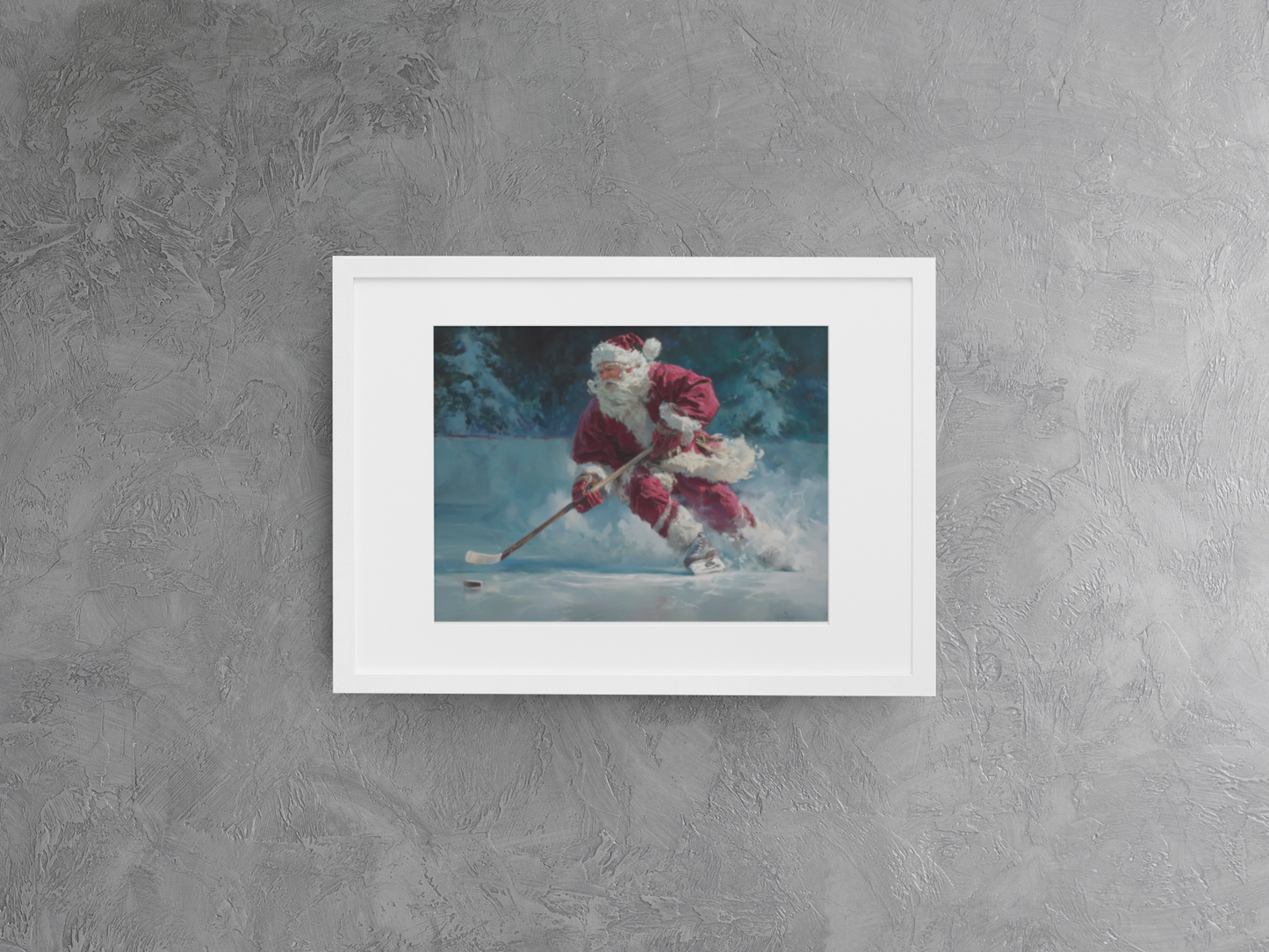 Holiday Hockey Santa Poster
