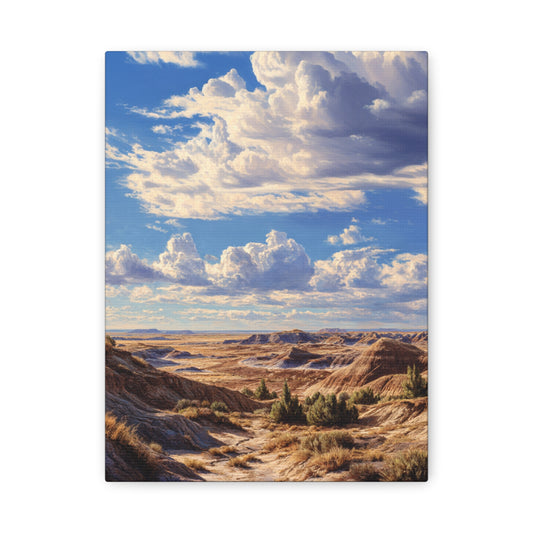 Desert Badlands Landscape Canvas Print — Matte Stretched Wall Art