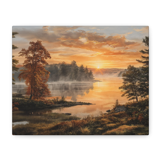 Autumn Sunrise Lake Canvas Print