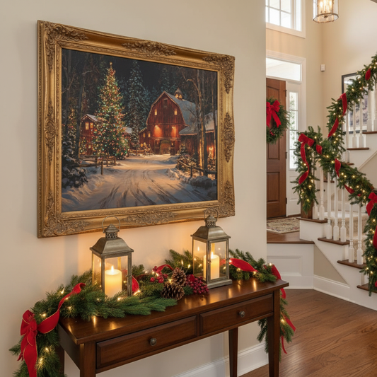 Christmas Barn Entryway Mockup