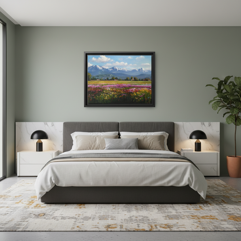 Framed Print Bedroom Mockup