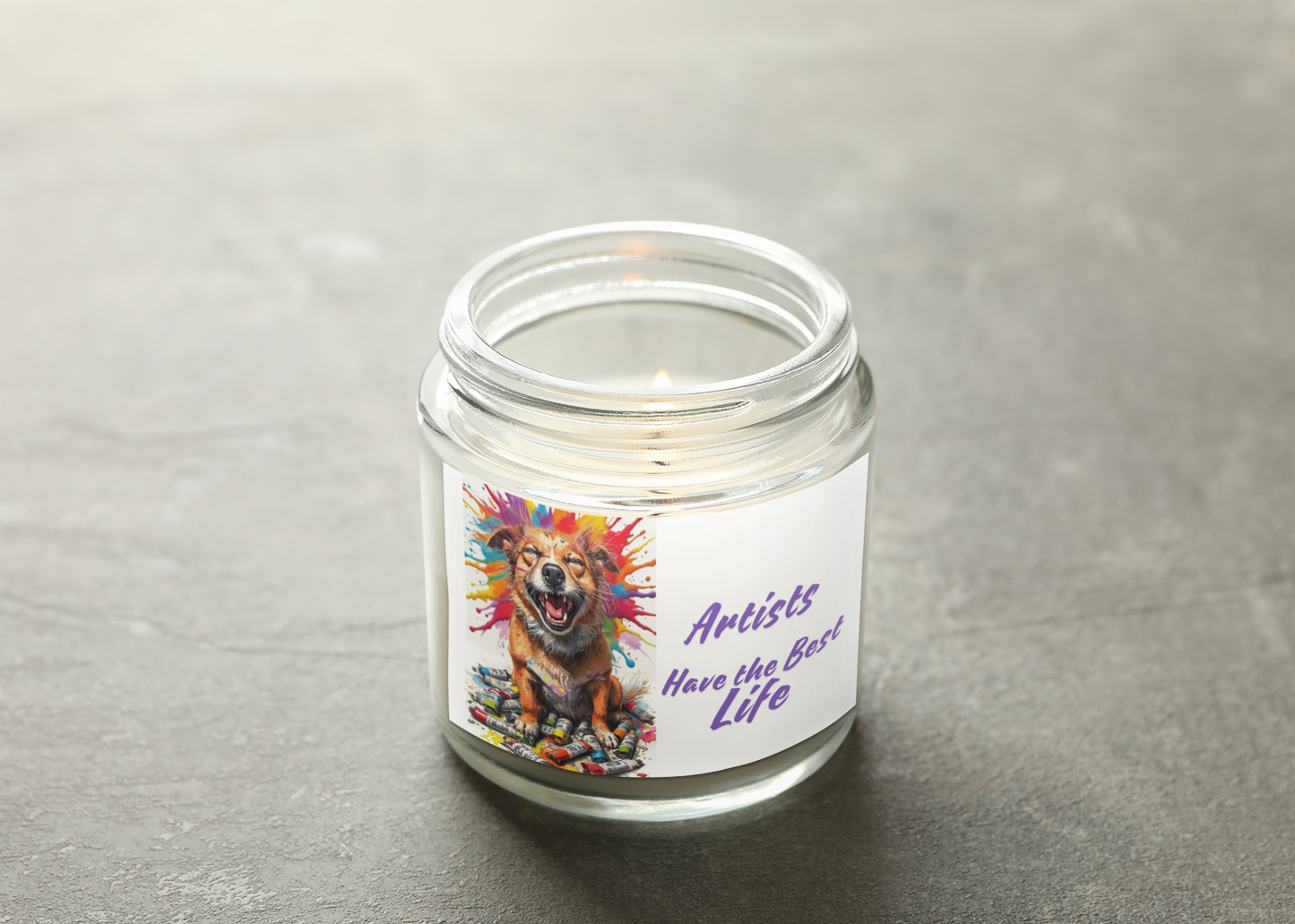 Vibrant Scented Soy Candle | Perfect Gift for Pet Lovers, Home Decor, Relaxation, Birthday, Artsy Vibe