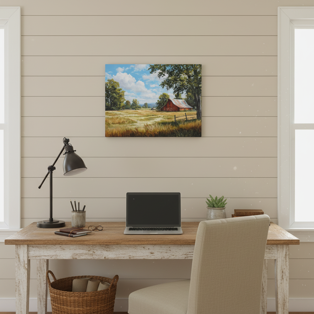 Red Barn Small Desk Mockup