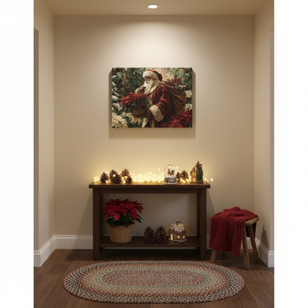 Santa with Poinsettias Entryway Mockup