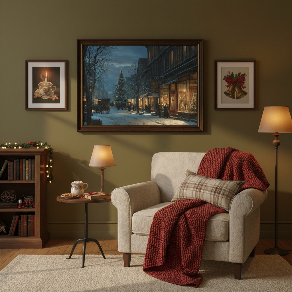 Victorian Christmas Street Print Gallery Wall