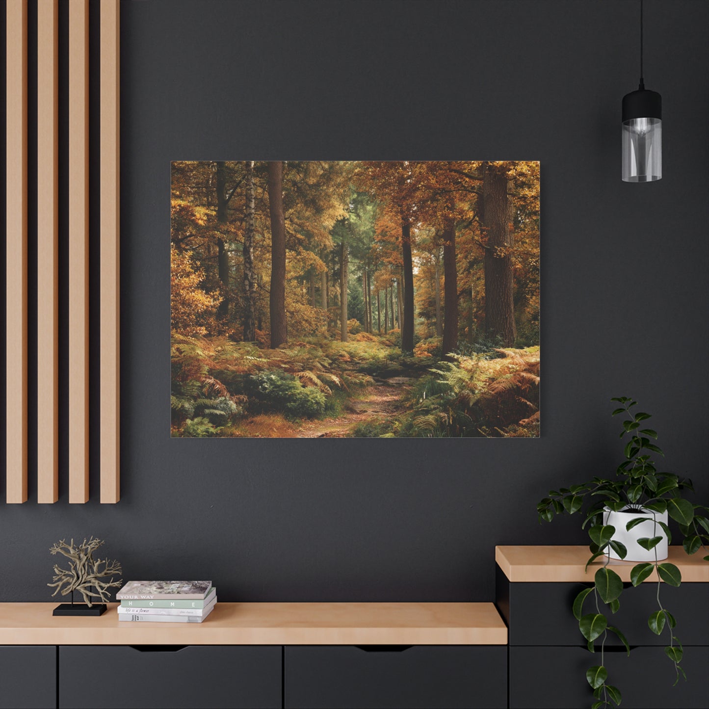 Autumn Forest Path Matte Canvas Wall Art — Stretched 1.25"
