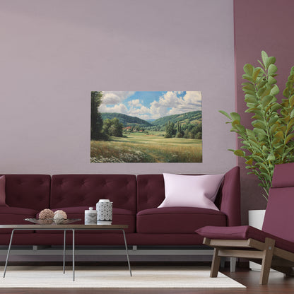 French Countryside Meadow — Silk Paper Print