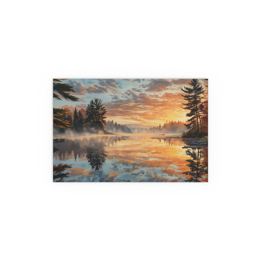 Autumn Lakeside Sunrise - Silk Paper Print