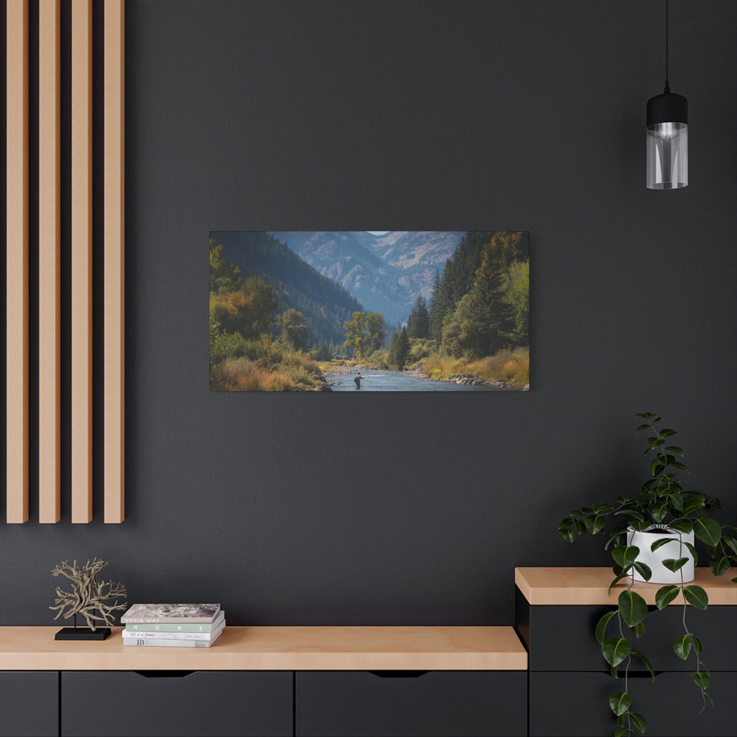 Canvas Art - Mountain Stream Fly Fishing
