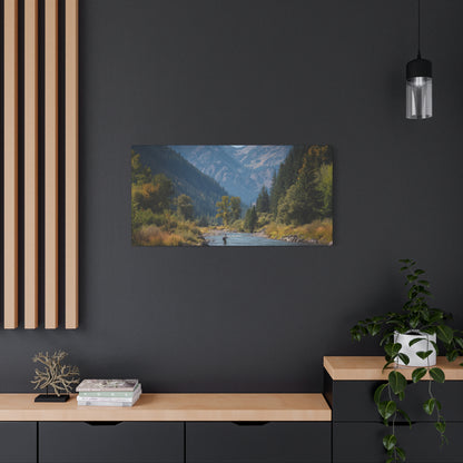 Canvas Art - Mountain Stream Fly Fishing