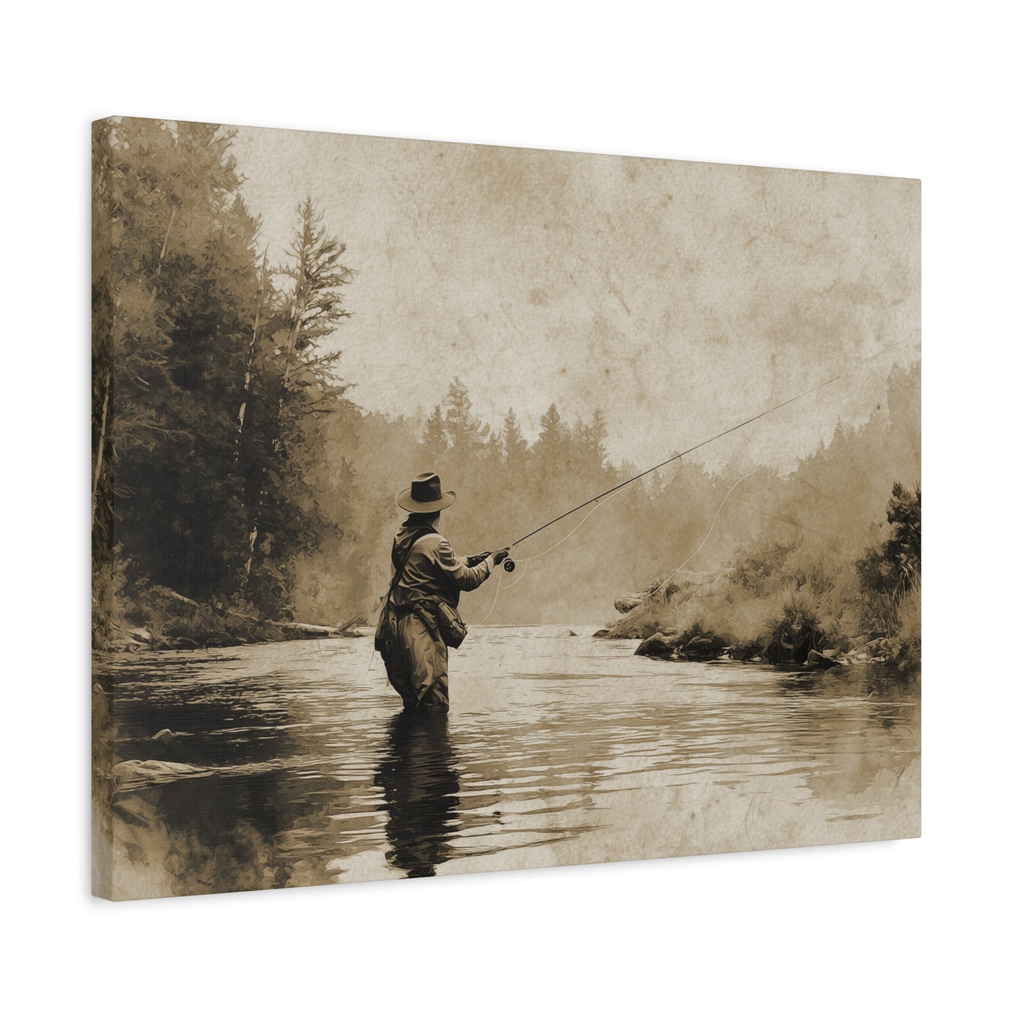 Vintage Fly Fishing Canvas Art