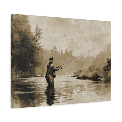Vintage Fly Fishing Canvas Art