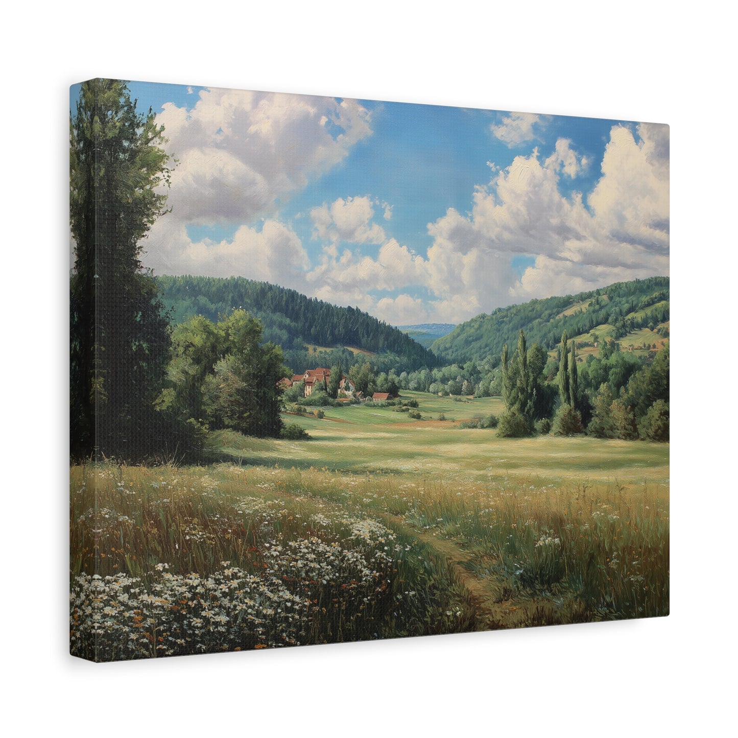 Countryside Meadow Canvas Print — Stretched Matte Wall Art