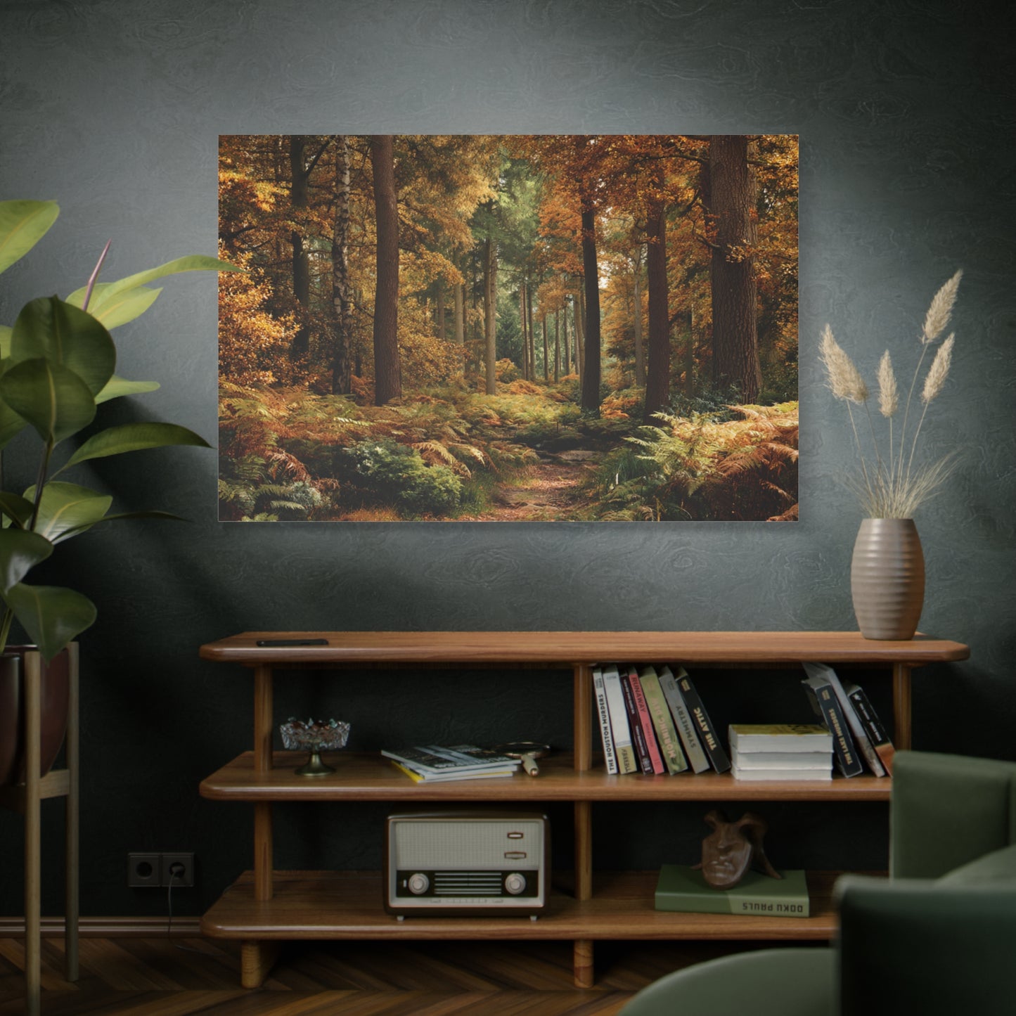 Autumn Forest Path Matte Canvas Wall Art — Stretched 1.25"