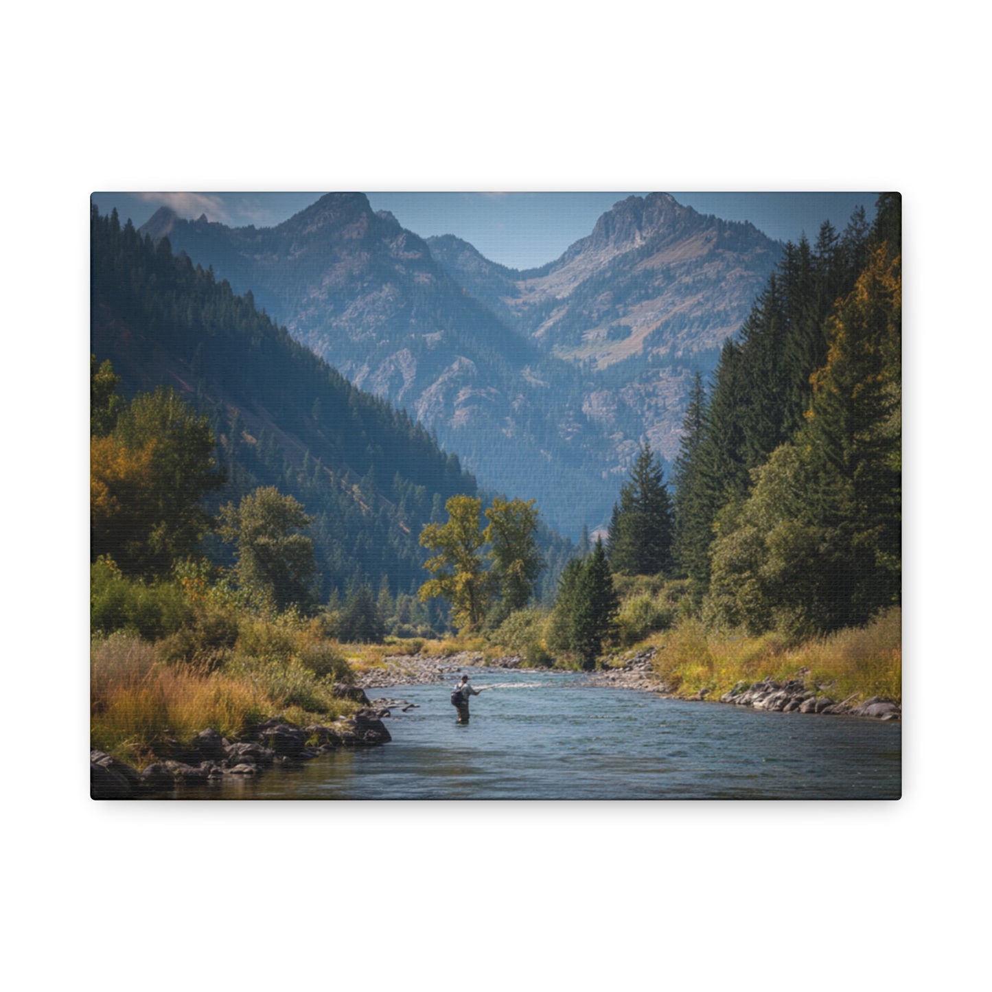 Canvas Art - Mountain Stream Fly Fishing