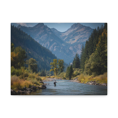 Canvas Art - Mountain Stream Fly Fishing