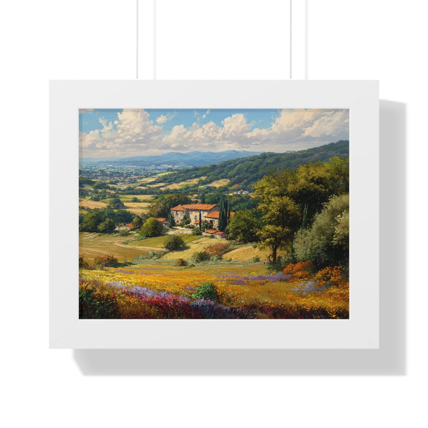 Tuscan Countryside Landscape Wall Art - Framed Art Print