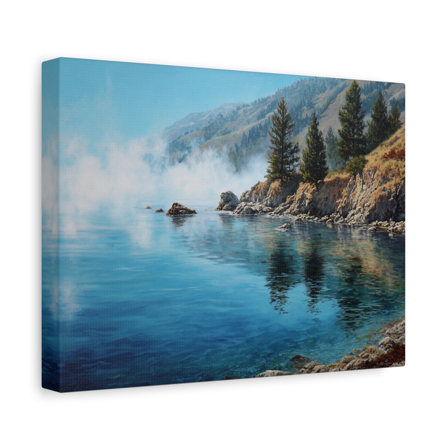 Coastal Mist Canvas Print — Tranquil Seaside Landscape Wall Art