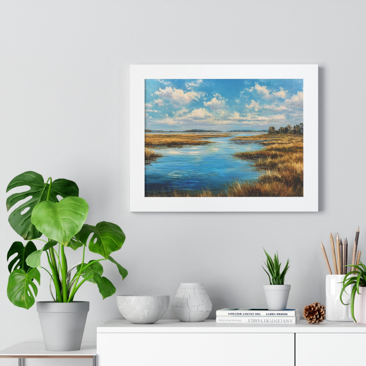 Coastal Marsh Seascape — Framed Wall Art Print