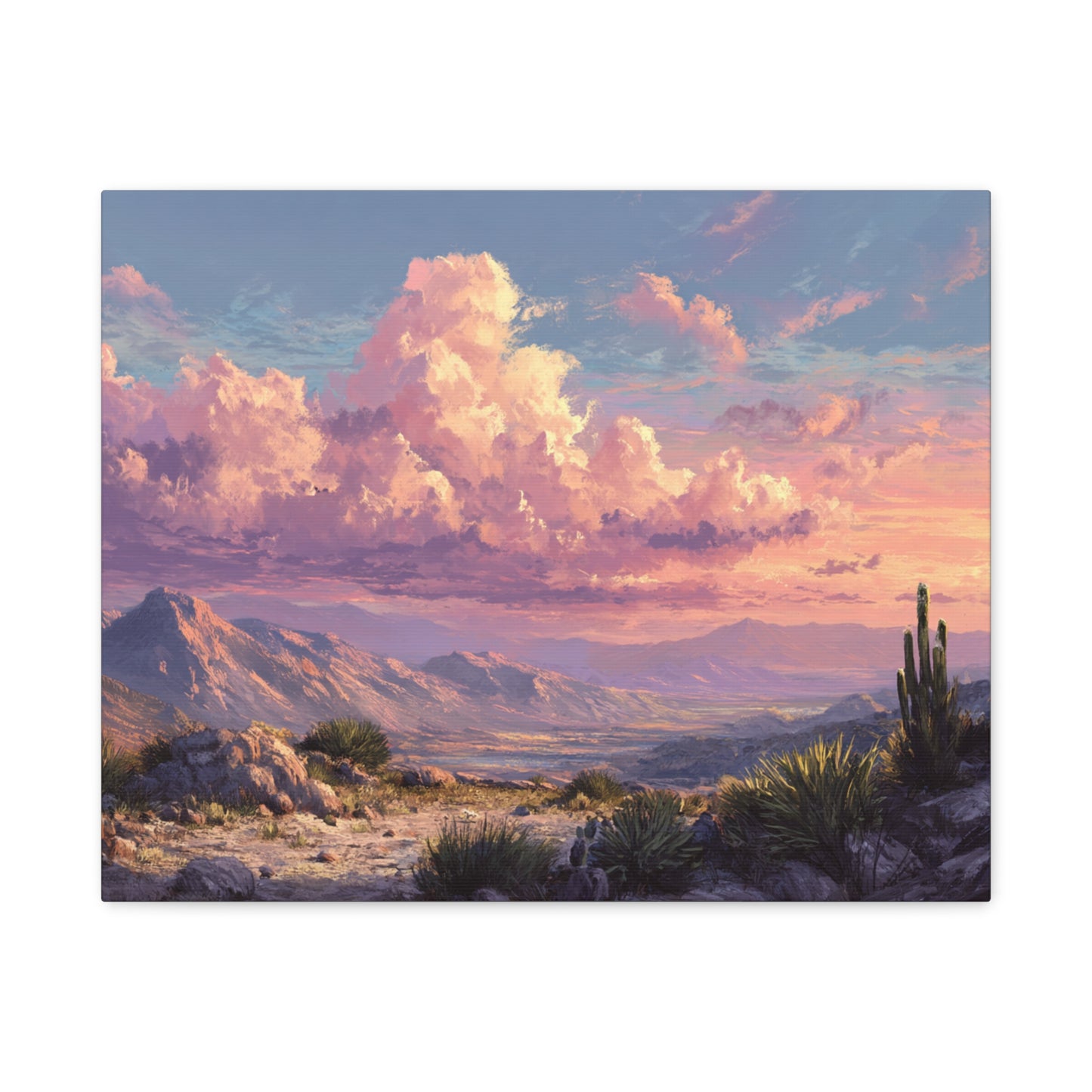 Desert Sunset Canvas Wall Art — Matte Stretched Landscape Print