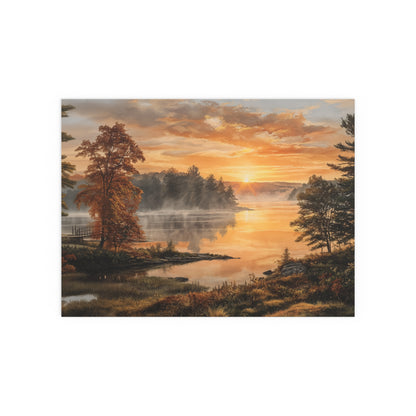 Autumn Sunrise Lake - Silk Paper Print