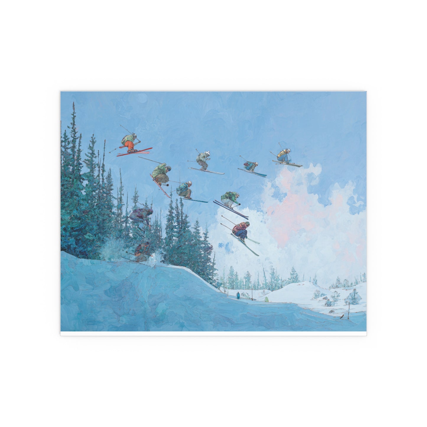 Skiers Delight Jump Sequence - Silk Paper Print