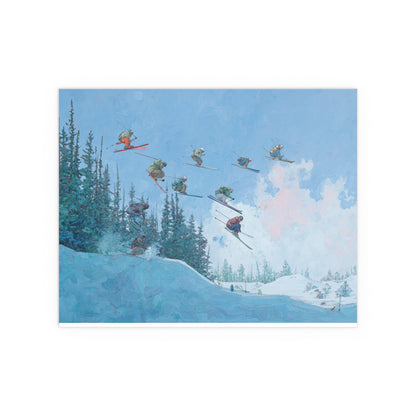 Skiers Delight Jump Sequence - Silk Paper Print