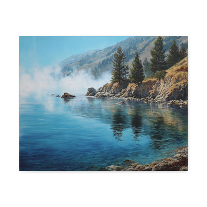 Coastal Mist Canvas Print — Tranquil Seaside Landscape Wall Art