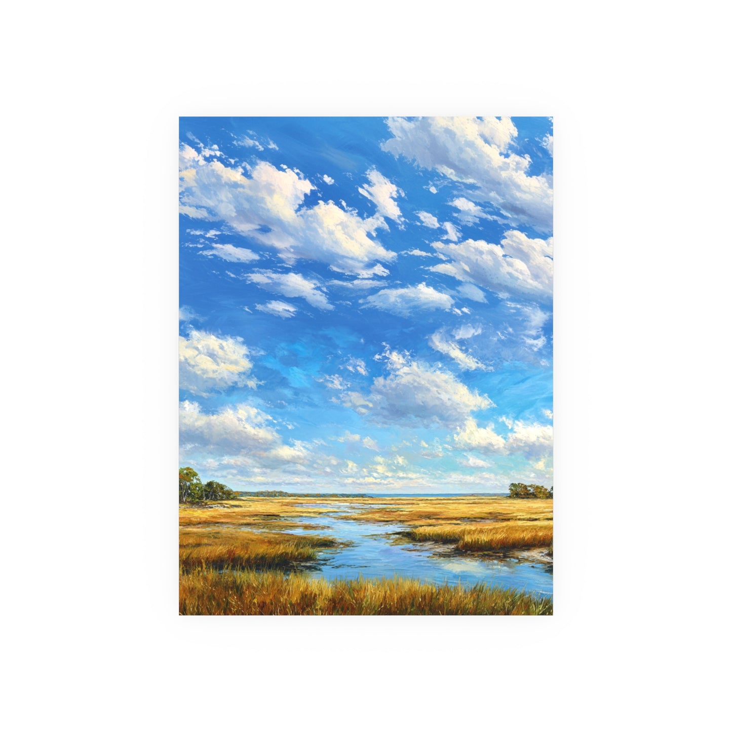 Marshland Sky Print — Beachy Coastal Landscape Wall Art