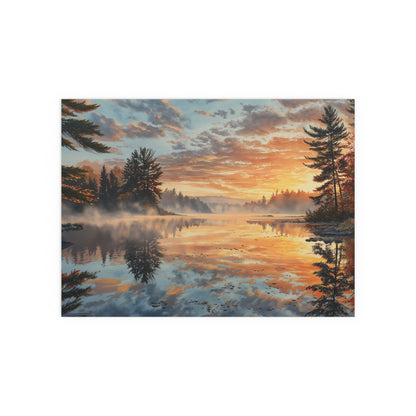 Autumn Lakeside Sunrise - Silk Paper Print