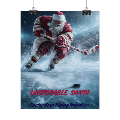 Santa Hockey Poster