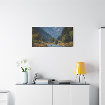 Canvas Art - Mountain Stream Fly Fishing