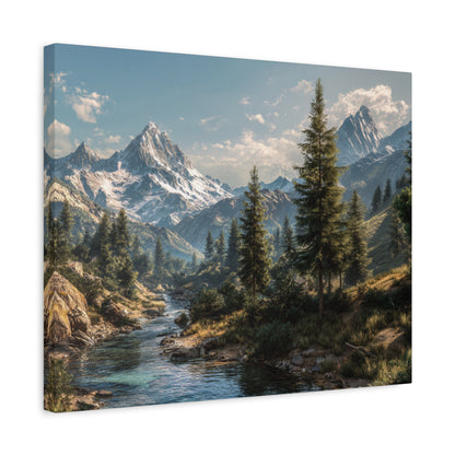Canvas Print - Mountain Stream on a Beautiful Day
