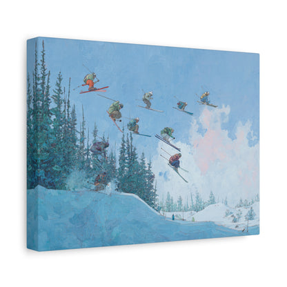 Canvas Print, Skiers Delight Jump Sequence Matte Wall Art, Skiers Gift, Skiing Decor, Winter Sports Poster, Ski Lodge Decoration