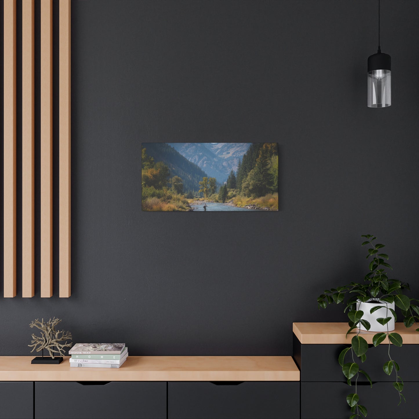 Canvas Art - Mountain Stream Fly Fishing
