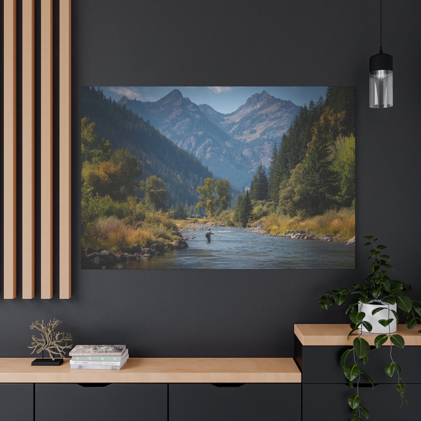 Canvas Art - Mountain Stream Fly Fishing