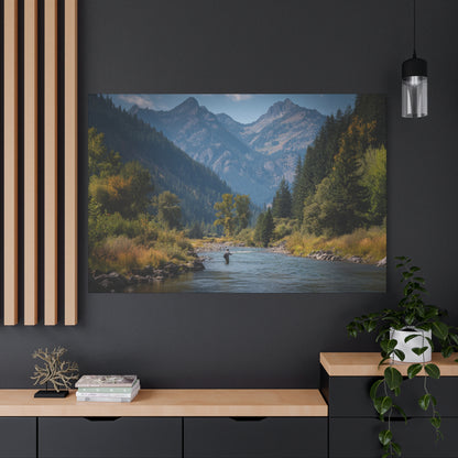 Canvas Art - Mountain Stream Fly Fishing