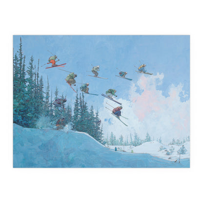 Skiers Delight Jump Sequence - Silk Paper Print