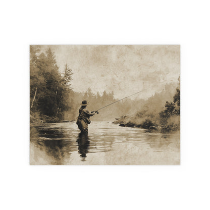 Vintage Fly Fishing - Silk Paper Print