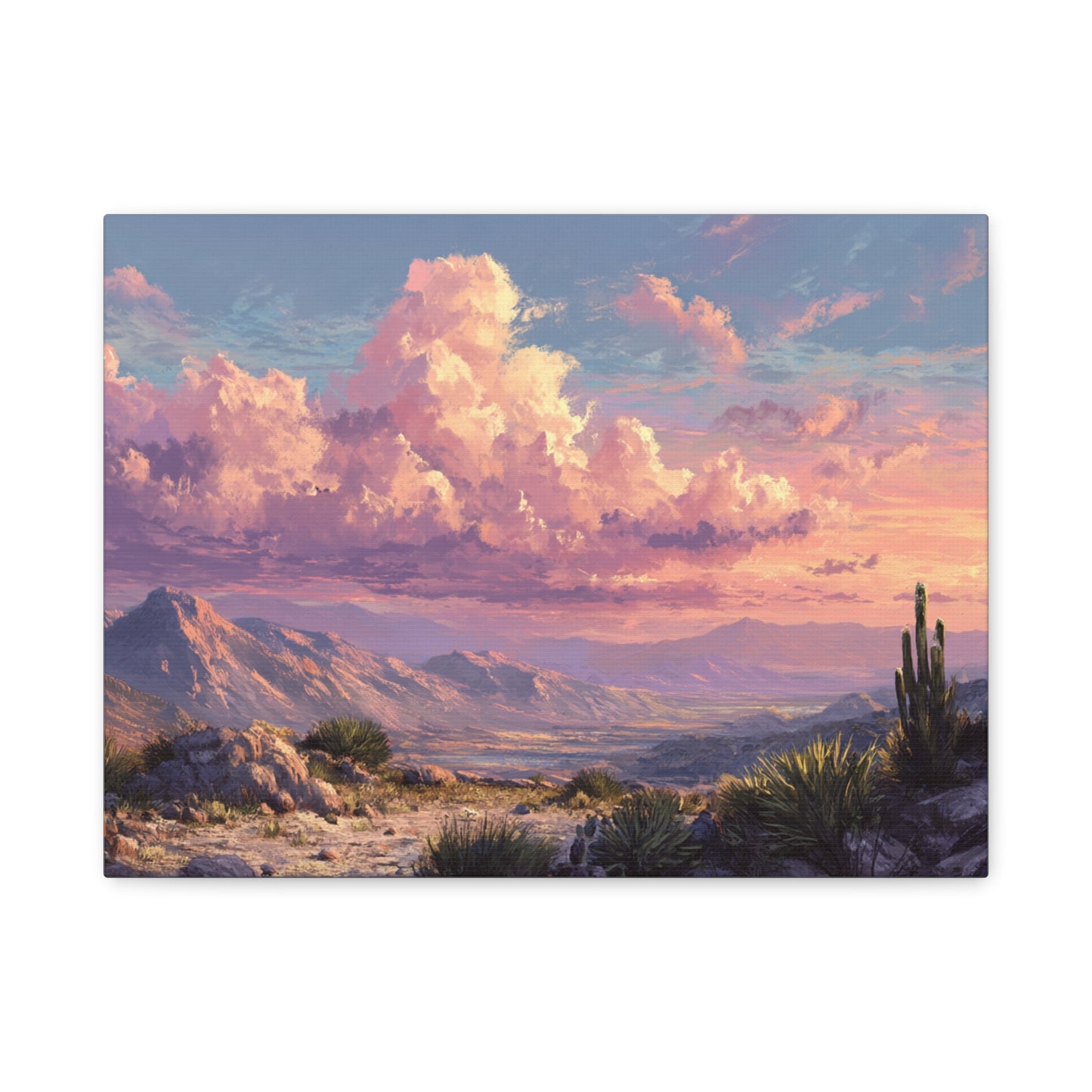 Desert Sunset Canvas Wall Art — Matte Stretched Landscape Print
