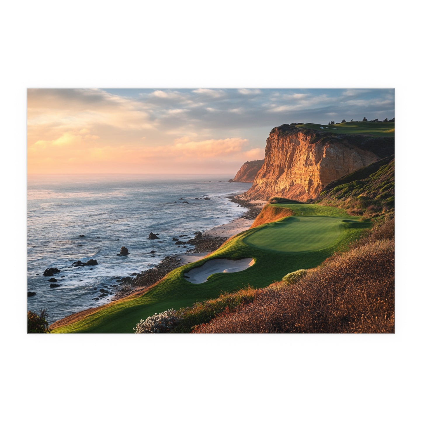 Scenic Golf Course Silk Poster — Indoor & Outdoor Golf Wall Art