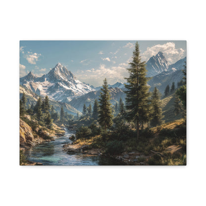 Canvas Print - Mountain Stream on a Beautiful Day