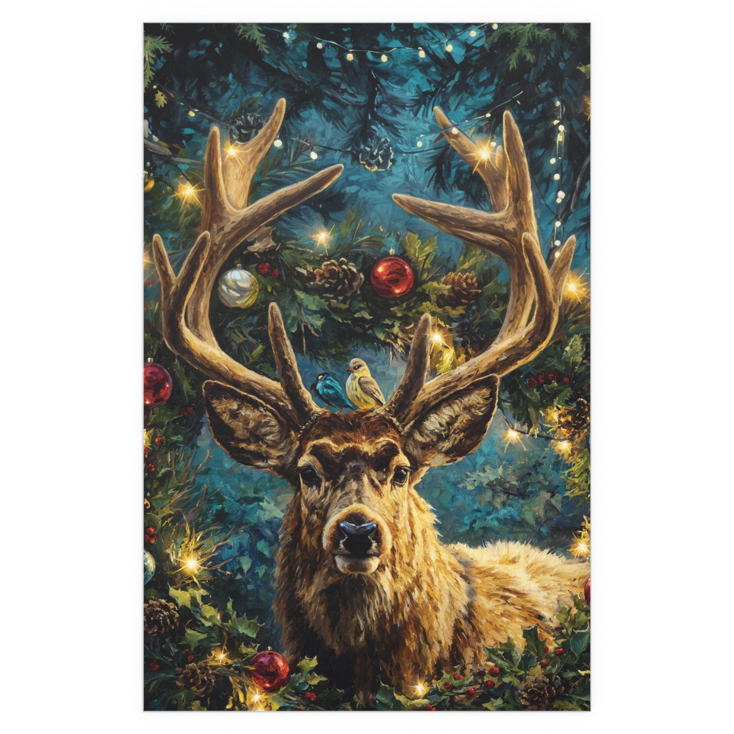 Whimsical Christmas Silk Paper Print — Indoor/Outdoor Holiday Wall Art