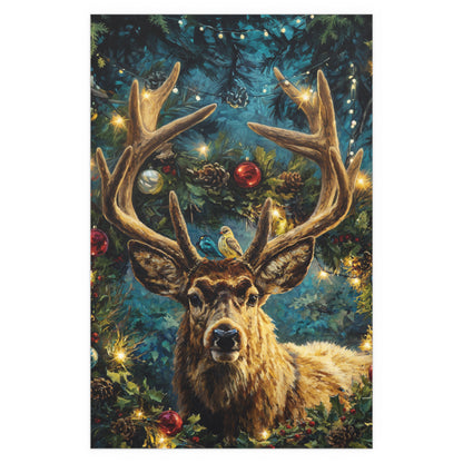 Whimsical Christmas Silk Paper Print — Indoor/Outdoor Holiday Wall Art