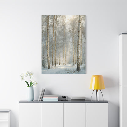 Birch Forest Matte Canvas Wall Art – Stretched 1.25" Landscape