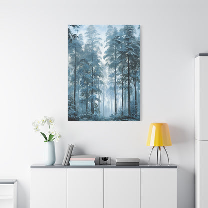 Misty Pine Forest Canvas Wall Art — Matte Stretched 1.25"
